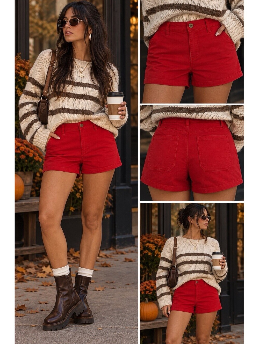 Madewell High Rise Denim Front Pocket Shorts Red Women’s Size 31 Stretch Fall
